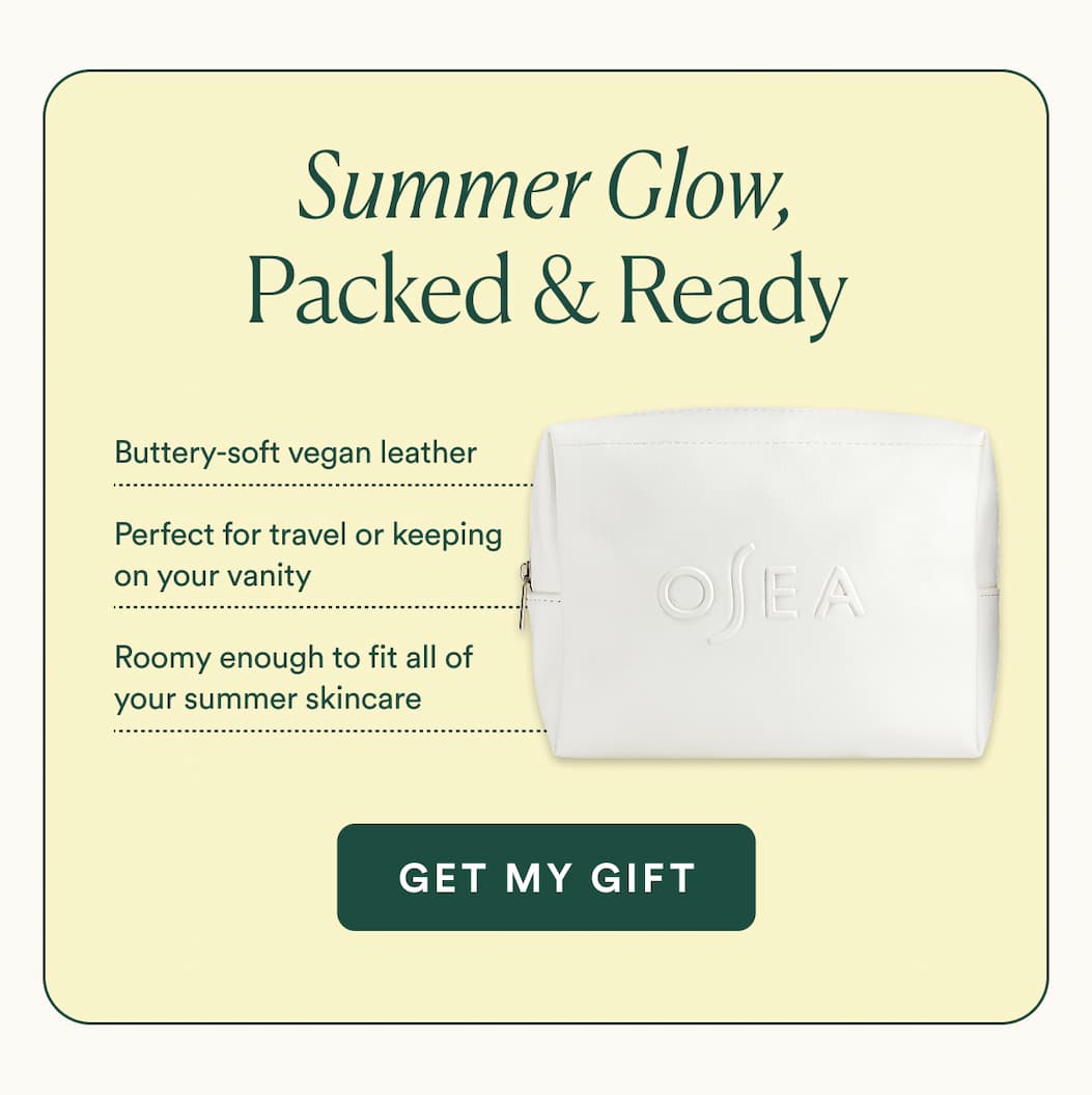 -Buttery-soft vegan leather -Perfect for travel or keeping on your vanity  -Roomy enough to fit all of your summer skincare 