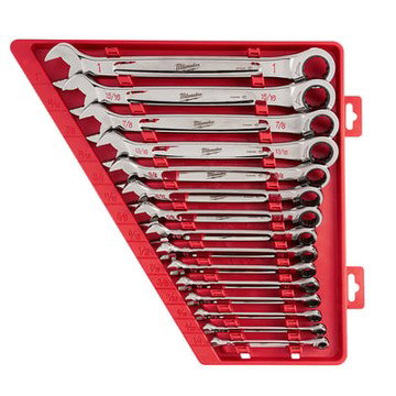 Milwaukee Ratcheting Combination Wrench Set, 15-Pc., SAE, Model# 48-22-9416
