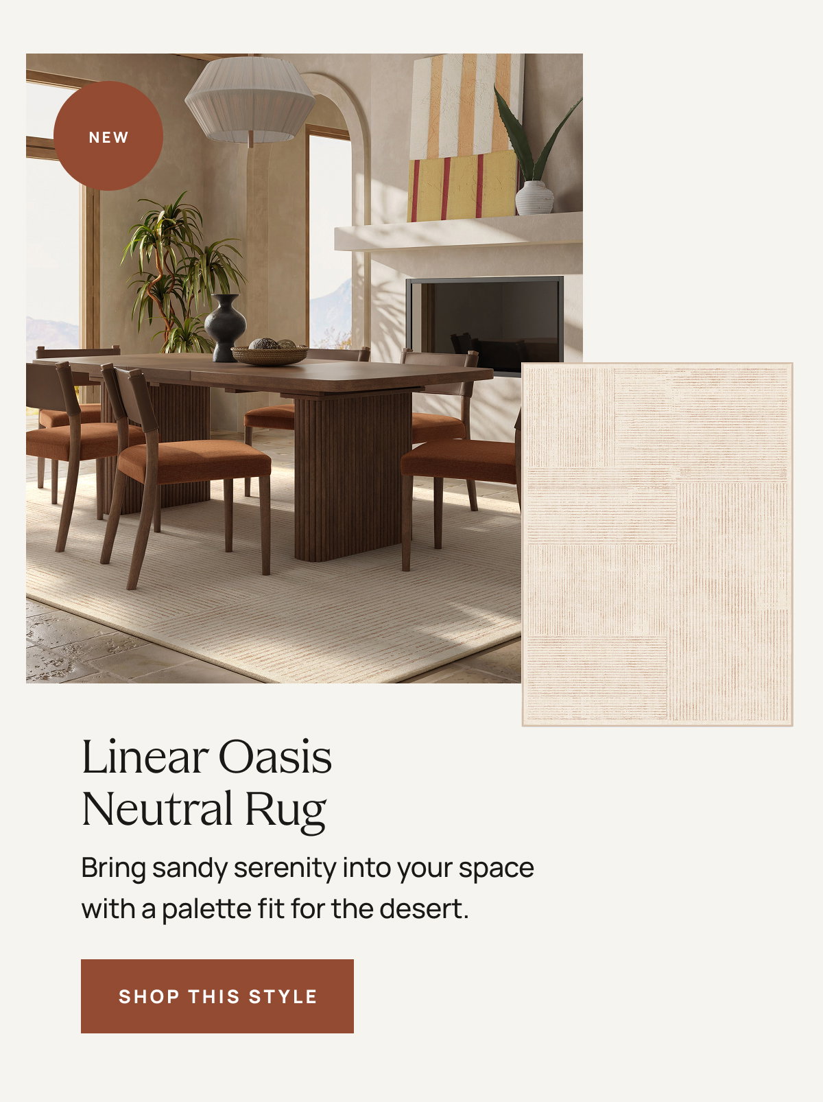 Linear Oasis Neutral Rug | Shop This Style