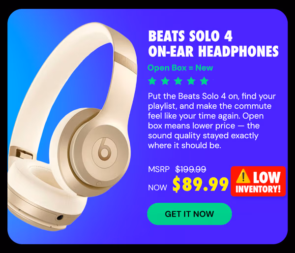 Beats Solo 4 On-Ear Headphones (Open Box)