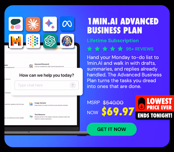 1minAI Advanced Business Plan Lifetime Subscription