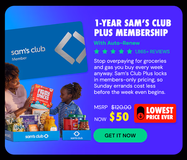 1-Year Sam's Club Plus Membership with Auto-Renew
