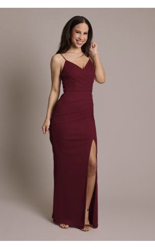 Ruched Mesh Spaghetti Strap Dress