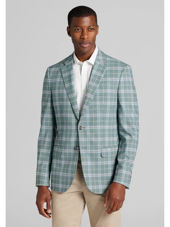 Traveler® COOL<i>MOTION</i> Slim Fit Plaid Sportcoat