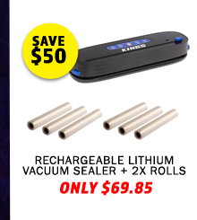 Rechargeable Lithium Vacuum Sealer + 2x Vacuum Sealer Rolls 3-Pack