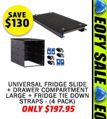 Universal Fridge Slide + Drawer Compartment Large + Fridge Tie Down Straps - (4 Pack)