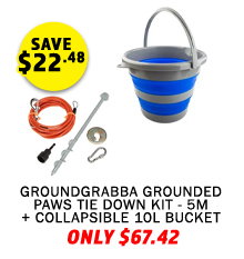 GroundGrabba Grounded Paws Tie Down Kit - 5m + Collapsible 10L Bucket
