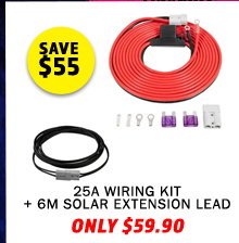 25A Wiring Kit + 6m Solar Extension Lead