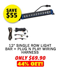 12 Single Row Light Bar + Plug N Play Wiring Harness