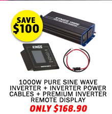 1000W Pure Sine Wave Inverter + Inverter Power Cables + Premium Inverter Remote Display