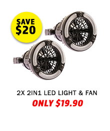 2x 2in1 LED Light & Fan