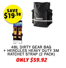 48L Dirty Gear Bag + Hercules Heavy Duty 3m Ratchet Strap (2 pack)