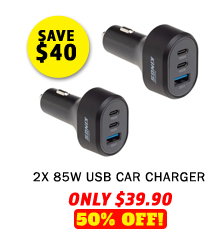 2x 85W USB Car Charger