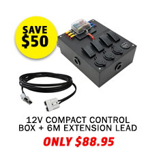 12V Compact Control Box + Solar Extension Lead - 6 Metre