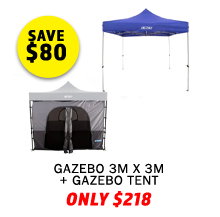- Gazebo 3m x 3m + Gazebo Tent