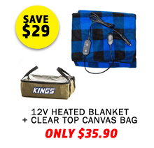 12V Heated Blanket + Clear Top Canvas Bag