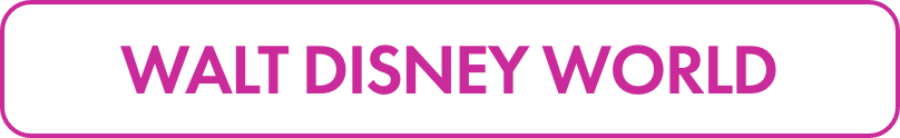A rectangular banner features the text "WALT DISNEY WORLD" in bold magenta letters. The words are centered within a white rounded rectangle. The white shape is outlined by a solid magenta border, creating a clean and simple graphic. The overall design is minimal, focusing attention on the destination name.