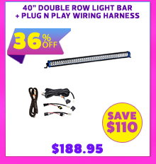 40 Double Row Light Bar + Plug N Play Wiring Harness