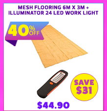 Mesh Flooring 6m x 3m + Illuminator 24 LED Work Light
