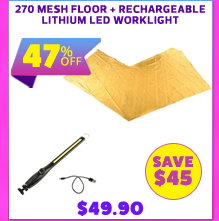 270 Mesh Floor + Rechargeable Lithium LED Worklight
