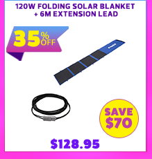 120W Folding Solar Blanket + 6m Extension Lead
