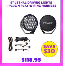 9 Lethal driving lights + Plug N Play Wiring Harness