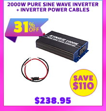 2000W Pure Sine Wave Inverter + Inverter Power Cables
