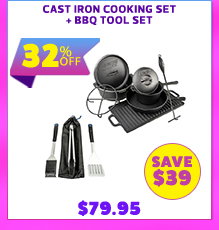 Cast Iron Cooking Set + BBQ Tool Set
