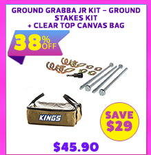 Ground Grabba JR Kit - Ground Stakes Kit + Clear Top Canvas Bag