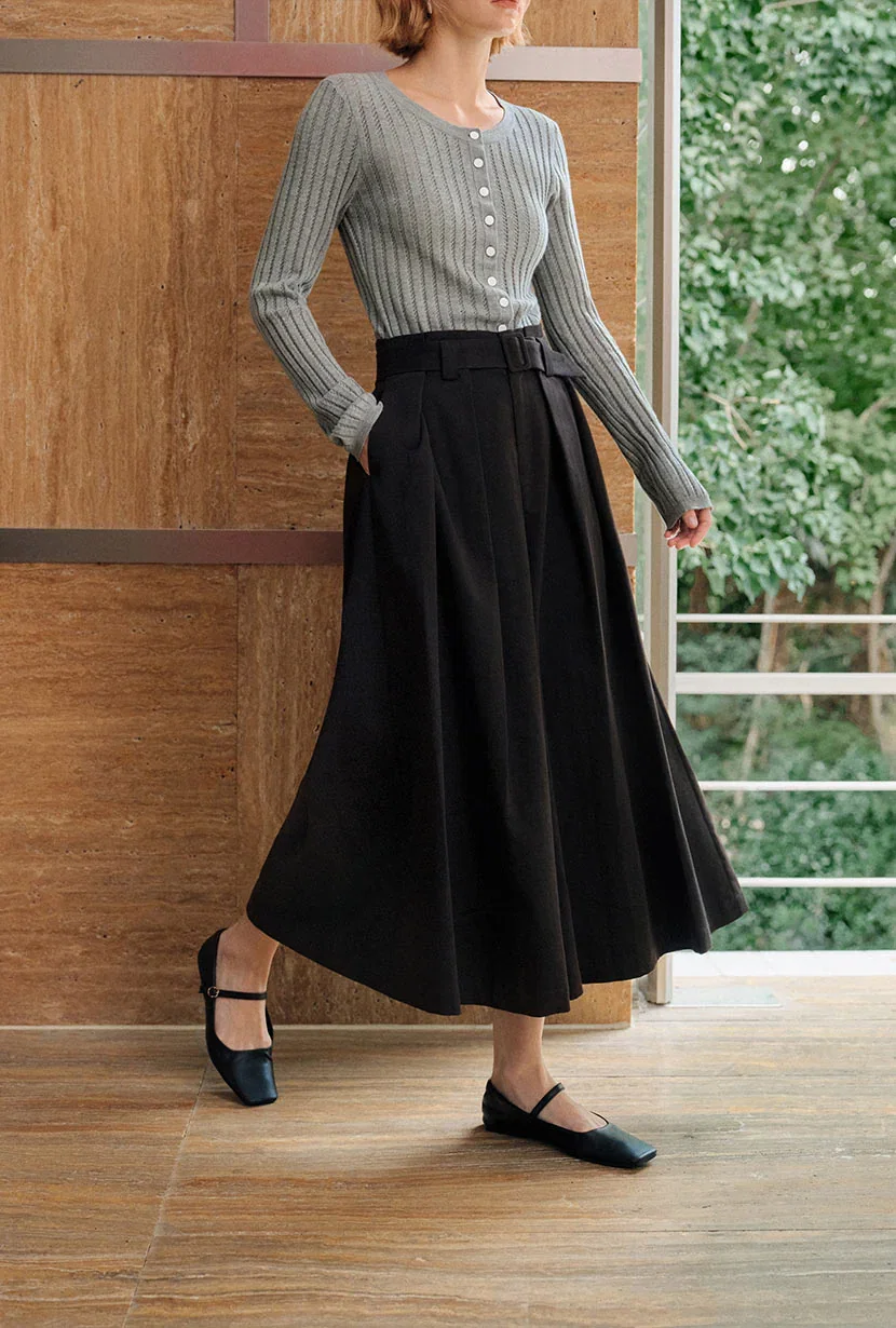 Image of Darby Wide-Leg Cotton Pants - Black