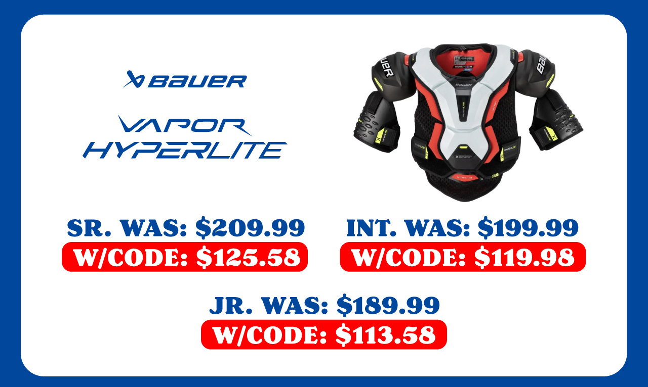 B5 - Save An Extra 20% On Bauer Hyperlite Shoulder Pads