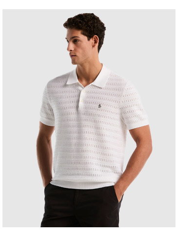 Shop Jacquard Pointelle Sweater Polo