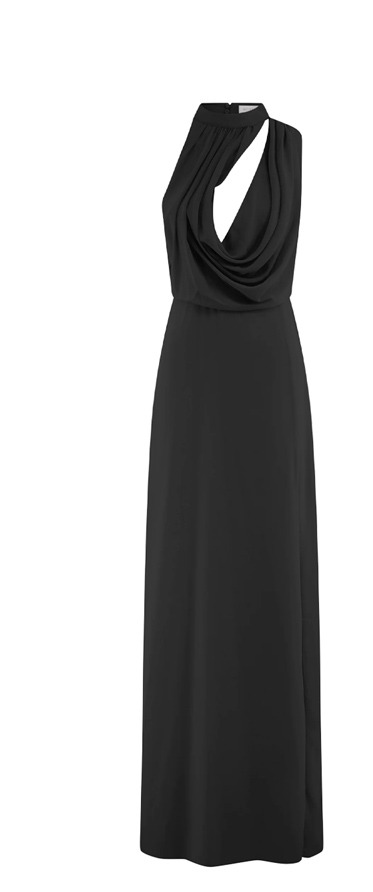Galia Cowl Neck Maxi Dress - Black