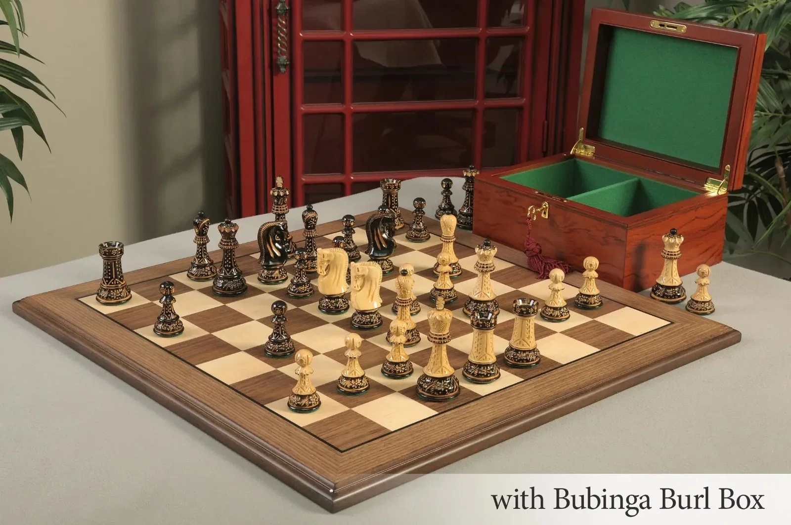 Image of The Burnt Zagreb '59 Series Chess Set, Box, & Board Combination
