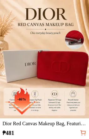 Dior Red Canvas Makeup Bag...