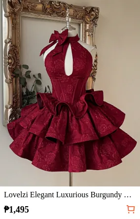 Lovelzi Elegant Luxurious Burgundy...