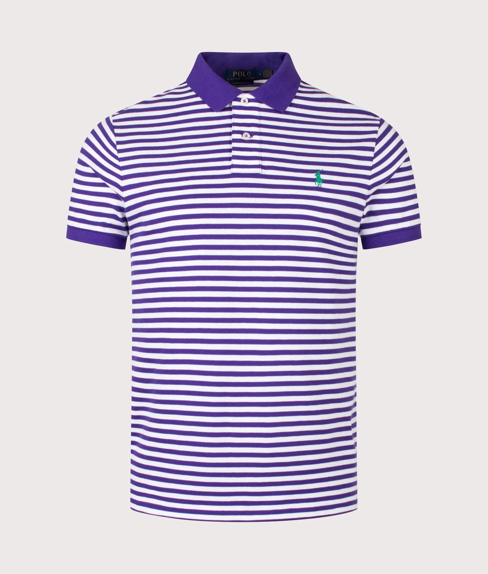 Custom Slim Fit Striped Mesh Polo Shirt