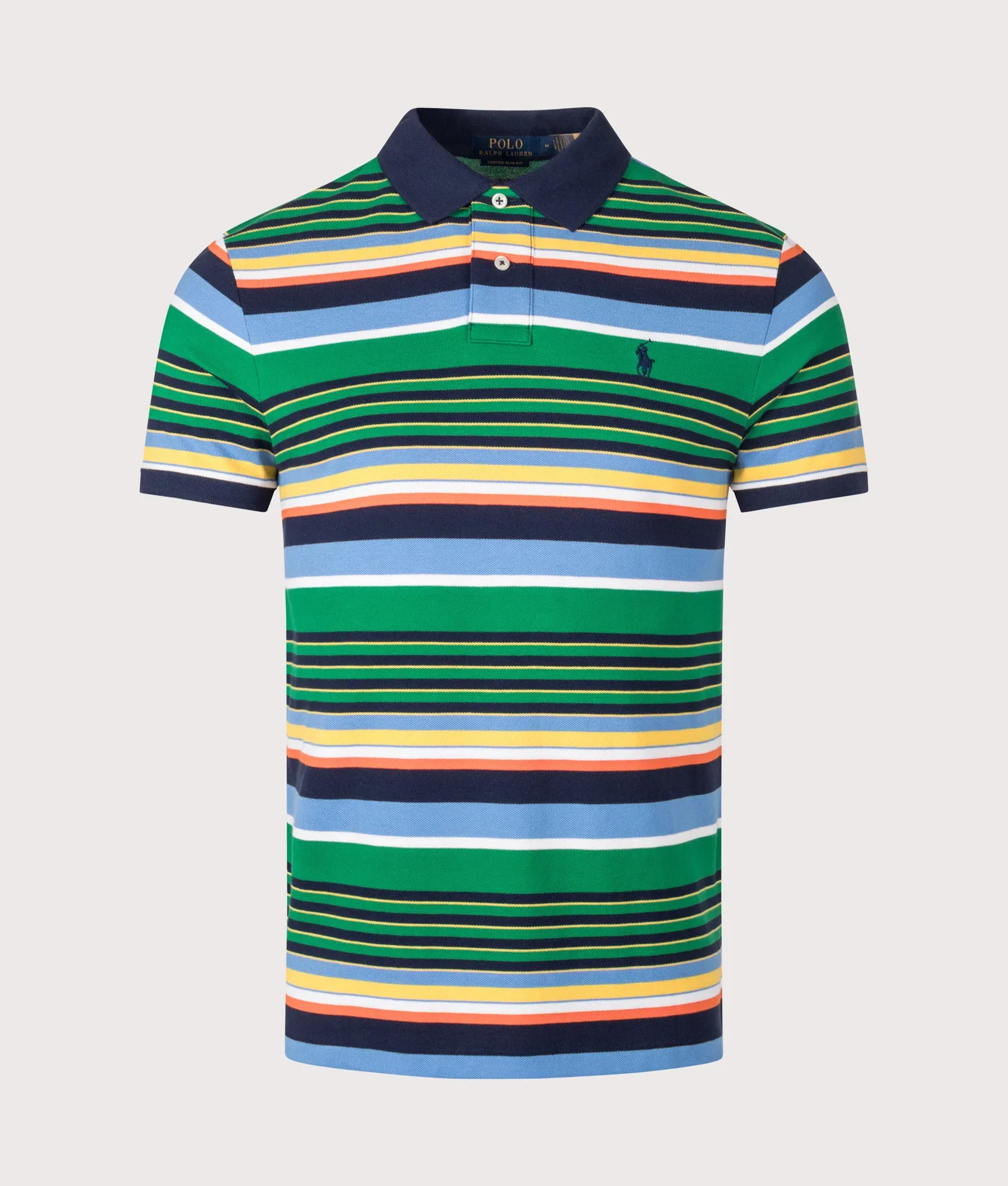 Custom Slim Fit Striped Mesh Polo Shirt