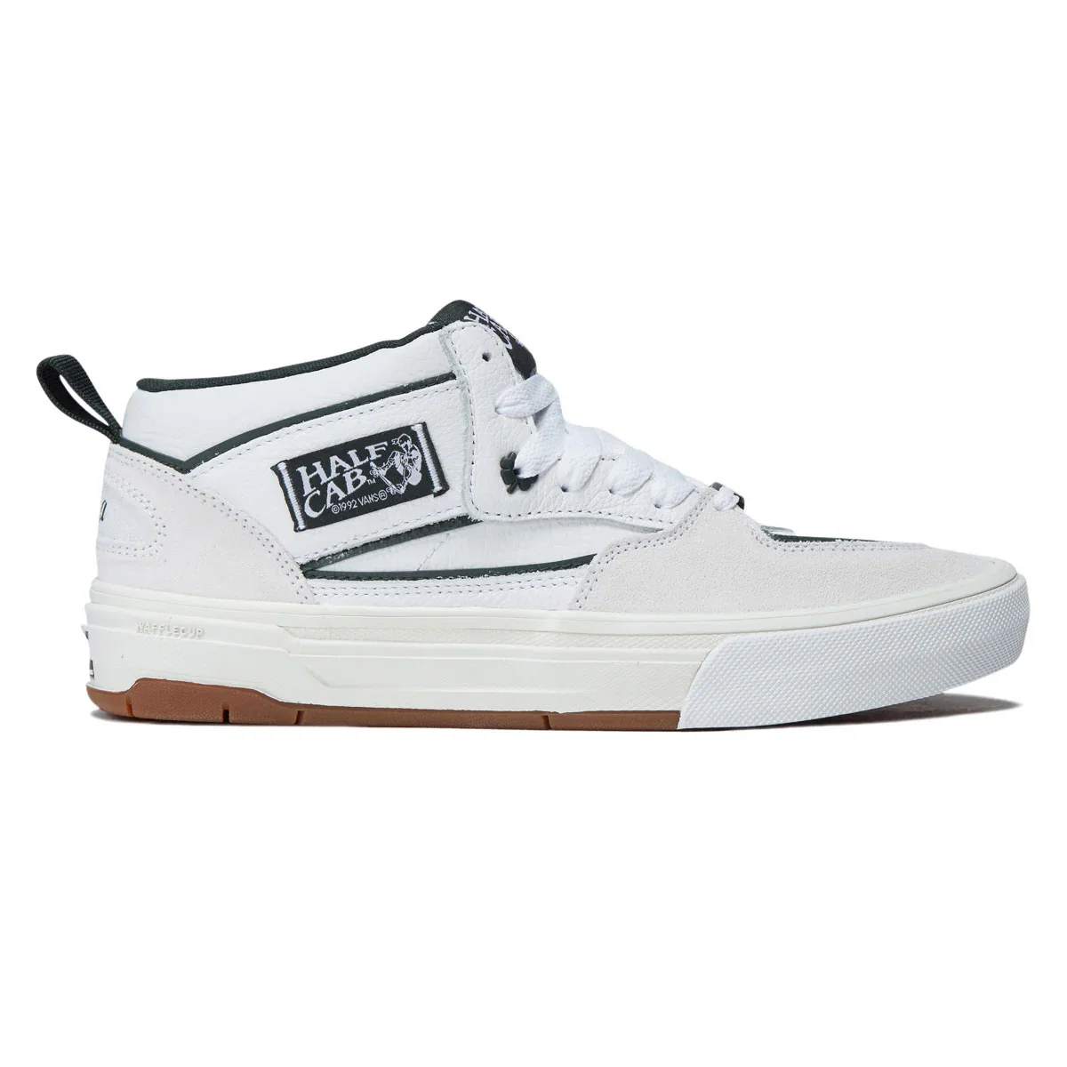 Image of Vans Skate Half Cab Wafflecup Shoes - Una White/Gum