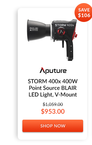 Aputure STORM 400x 400W Point Source BLAIR LED Light, V-Mount