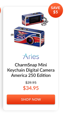 Aries CharmSnap Mini Keychain Digital Camera America 250 Edition