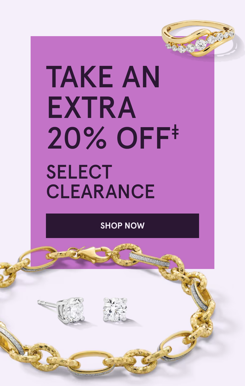 Gold wave ring, glitter link chain bracelet & round solitaire studs. Extra 20% OFF Select Clearance. Click here to shop now
