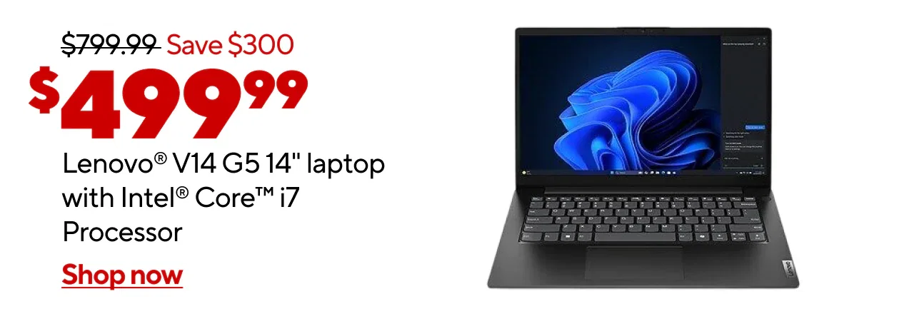 (AD: $499.99) Lenovo 14 Intel Core i7 Laptop (Reg:$799.99, Save $300)