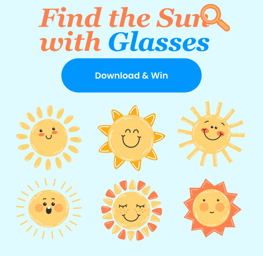 Download our free patterns to find the hidden sun with glasses icon 