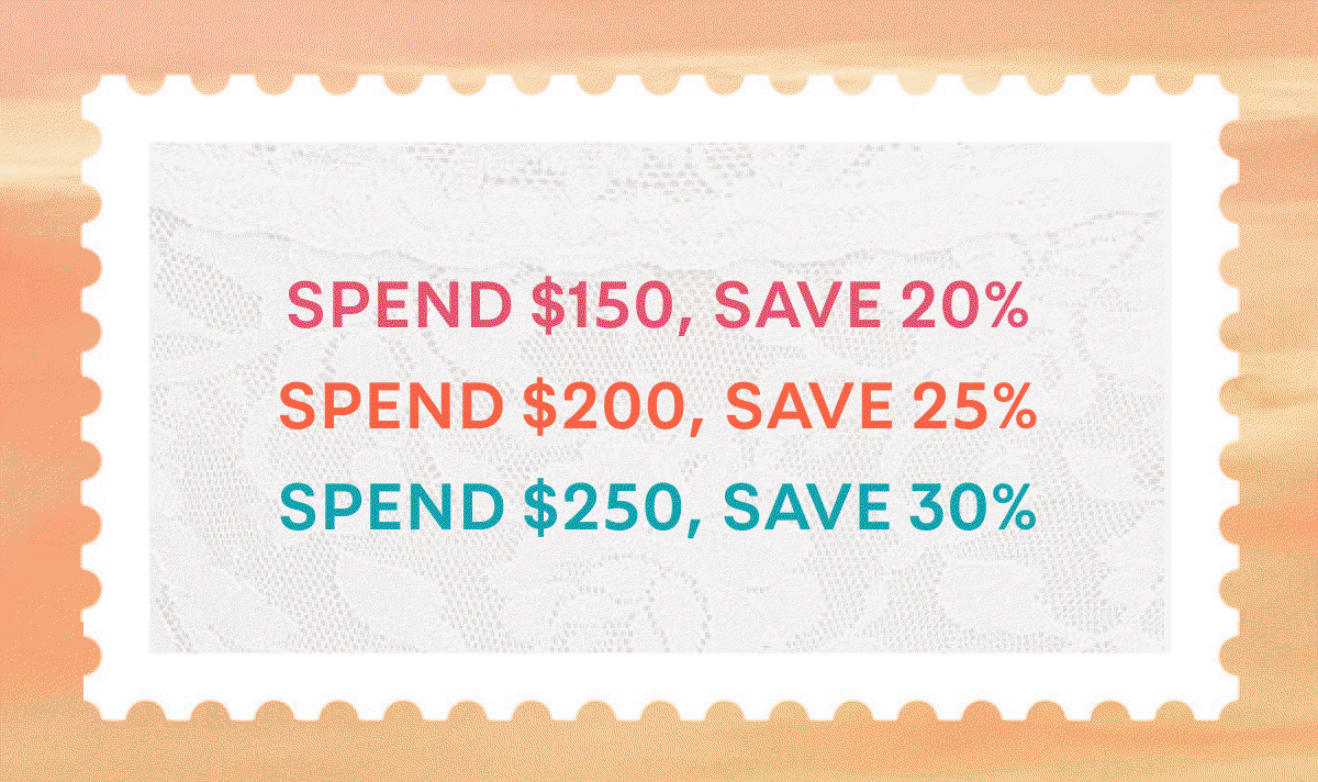 Spend $150, save 20%...
