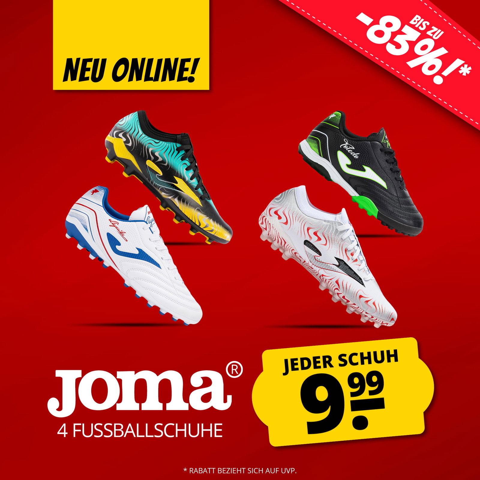 4 FUSSBALLSCHUHE je 9,99€ 