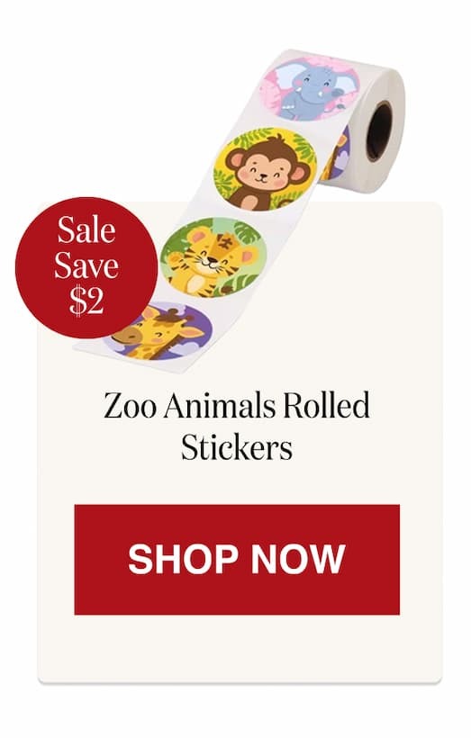 Zoo Animals Rolled Stickers [Click here to Shop Now]