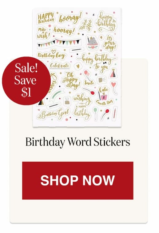 Birthday Word Stickers [Click here to Shop Now]