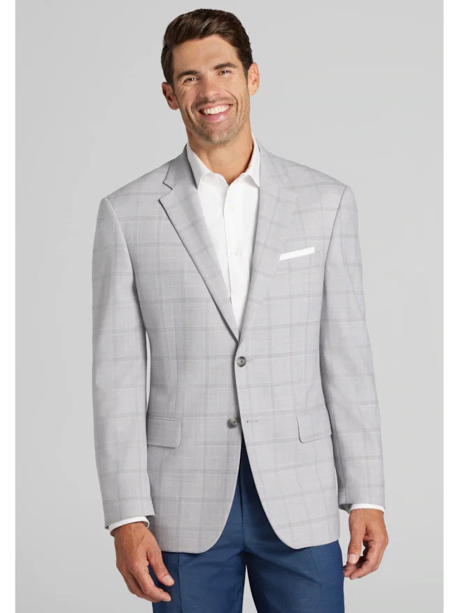 Traveler® COOL<i>MOTION</i> Tailored Fit Windowpane Sportcoat