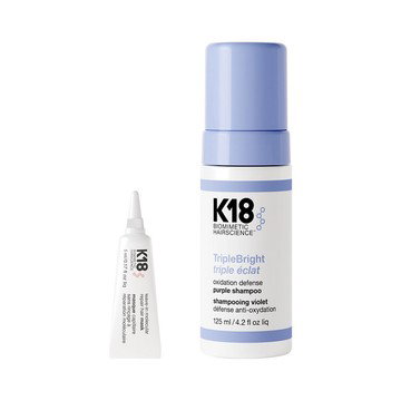 K18 Triple Bright Purple Shampoo & 5ML Mask